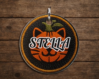 Cat O' Lantern Personalized Pet ID Tag, Halloween, USA Made