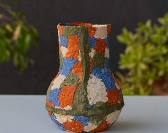 Handgjord papmachévas: Wabi Sabi miljövänlig dekor