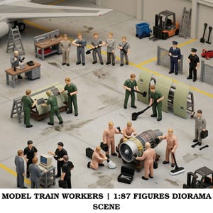 Conjunto de 27 figuras de trabalhadores ferroviários em escala HO | Trabalhadores em miniatura com ferramentas para dioramas e maquetes de mesa | Miniaturas de pessoas para cenários de dioramas e maquetes de mesa