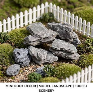 Juego de 5 rocas en miniatura para dioramas / Mini piedras de estilo natural para paisajismo de terrenos / Piedras para exhibiciones de coleccionistas y proyectos de manualidades escénicas