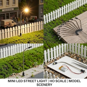 10Pcs HO Scale LED Wall Lamps 1:87 | Mini Wall Lighting for Model Buildings | Lamp for Diorama Scenes, Layout Illumination & Scenic Display