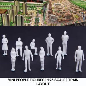 50/100PCS Mini People Figures | 1:75 Scale Painted Models for Train Layout, Diorama Builders