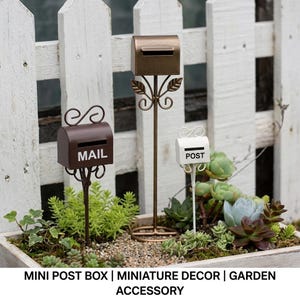 Mini Mailbox Ornament | Tiny Post Box Decor for Mini Garden Scenes | Fairy Landscape, Diorama Builds & Creative Mini Garden Accessories
