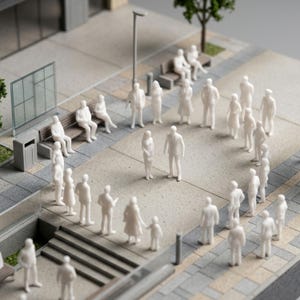 50/100 figuras de personas en miniatura / Figuras pintadas a escala 1:75 para exhibiciones escénicas / Personas en miniatura para la construcción de dioramas y escenas de ciudades en miniatura