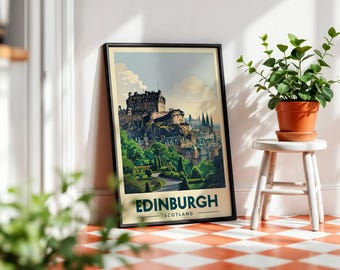 Edinburgh Print | Edinburgh Wall Art Poster | Scotland Print | UK Travel Poster | City Wall Art & Edinburgh Gifts | Digital Download