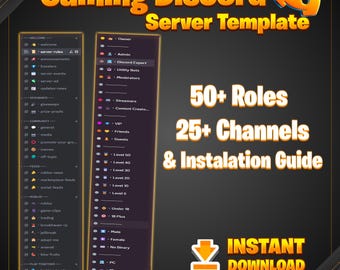 Professional Discord Server Template | Instant Download | Roles Permissions and Bot Guide
