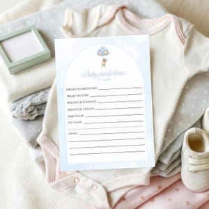 Teddy Bear Baby Shower Game: Predictions & Advice Card (Printable PDF