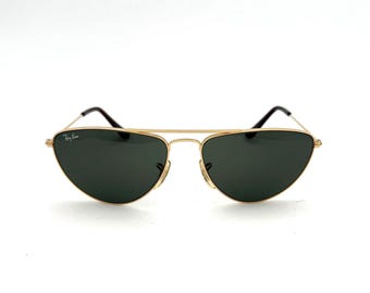 Ray-Ban W1081 Vintage Gafas de Sol Aviador / Montura Oversize 60-15 NOS / Retro Made in USA / RayBan Original con Funda