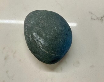 Natural Greenstone Metabasalt Cobble with Mineral Vein