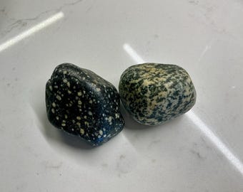 Ancient Canadian Shield Glacial Stone Pair - Porphyritic Greenstone & Diorite