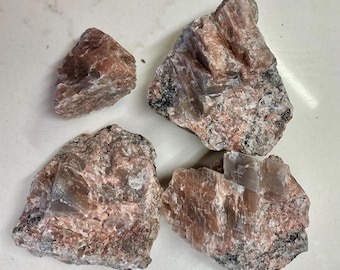 Raw Pink Feldspar Crystals (bundle)