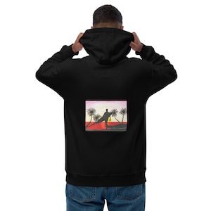 Surfer Sunset Premium eco hoodie - Hand Drawn by Oliver - Beach & Surf Style