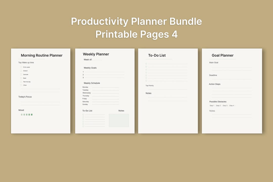Ultimate Productivity Planner Bundle Printable | Daily, Weekly, To-do ...