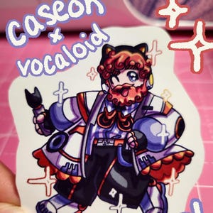 Caseoh Vocaloid Vinyl Sticker | caseohloid twitch youtube | laptop sticker waterproof waterbottle sticker | notebook planner decoration