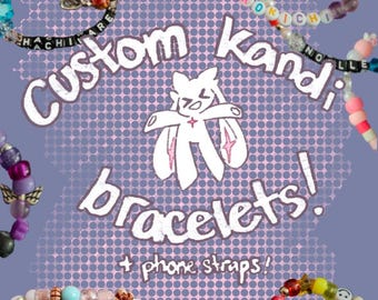 Braccialetti Kandi personalizzati / Personaggi anime, videogiochi, personaggi originali, K-pop, video musicali Vocaloid / Regalo personalizzato / Accessori carini / Arte