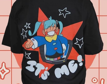 Static Miku T-shirt |hatsune Miku Anime Cartoon TV Black Graphic