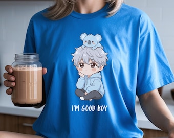 Chibi Boy Koala T-shirt | Kpop Fan Girl Kawaii Graphic Tee