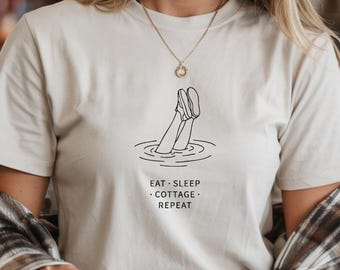 Weekend at the Lake Tee, Minimalist Nature Shirt, Cozy Cottagecore T-Shirt, Camp Life Gift
