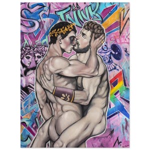 Gay Male Couple Art Print – Limited Edition LGBTQ+ Wall Decor “The Royal Touch”