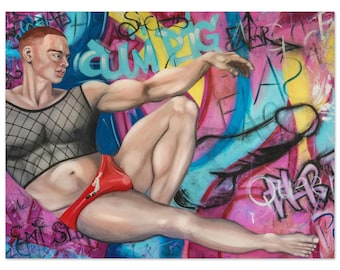 Gay Male Art Print – Limited Edition LGBTQ+ Wall Decor “Adam is Hot”