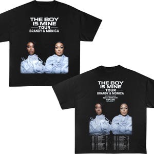 Camiseta de la gira The Boy Is Mine: camiseta del concierto de Brandy y Monica, camiseta gráfica de R&B de los 90, camiseta retro para fans de la música, talla unisex o para mujer.