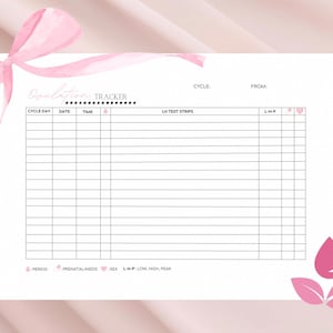 Printable Ovulation Tracker | Fertility Planner | Cycle Tracking Template | TTC Planner | Digital Download