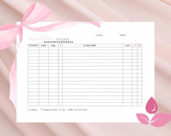 Ausdruckbare Ovulation-Tracker | Fruchtbarkeitsplaner | Vorlage für das Zyklus Tracking | TTC-Planer | Digitaler Download