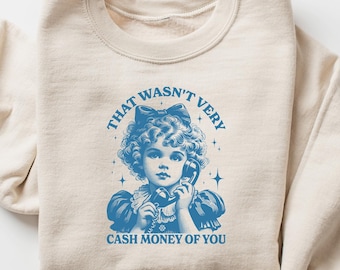 Sudadera "Eso no fue muy efectivo", camiseta retro divertida de moda, camiseta retro de cuello redondo para chica linda, camiseta meme divertida, camiseta estética para mujer