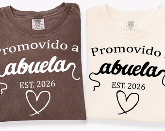 Comfort Colors Promoted To Abuela y Abuelo Shirt, Custom  Grandma And Grandpa Gift, Matching Tee Set For New Grandparents, Dada Outfit