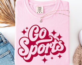 Comfort Colors® Retro Go Sports Tshirt, Aesthetic Distressed Sports Shirt, Sports Lover Gift, Trendy Graphic Sports Tee, All Sports Crewneck