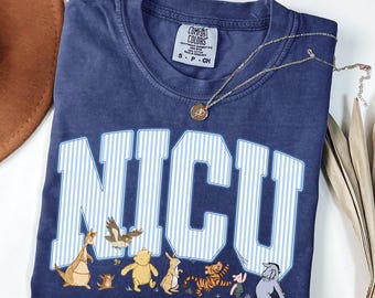 Komfortfärger NICU-skjorta, NICU-sjuksköterska i gingham-mönster, söt NICU-outfit, uppskattningsgåva för neonatal IVA-sjuksköterska, neonatal intensivvårdströja