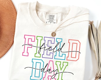 T-shirt scolaire Comfort Colors®, chemise Last Day Of School, t-shirt Happy Field Day, haut pour enseignant, cadeau pour une fête champêtre, tenue d'été