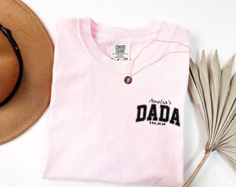 Comfort Colors Personalized Dada Shirt With Kid Name, Dada Tshirt, Papa Holiday Gift Ideas, Father's Day Matching Sweatshirt