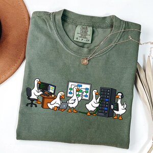 Comfort Colors® Funny IT Support Geese Shirt, Computer Network System Administrator Tech Tee, Cybersecurity Programmer Coder Server Graphic