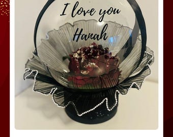 Personalized Bobo Balloon Flower Gift, Handmade Candle & Cologne Hamper