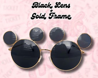 Disney Gold Frame Black Lens Mickey Ear Sunglasses Tokyo Disney Resort - Gold / Brown Mickey Mouse Fashion  main image 4