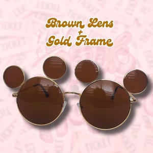 Mickey Mouse Sunglasses: Gold Frame, Black Lens, Oversized  display picture 1