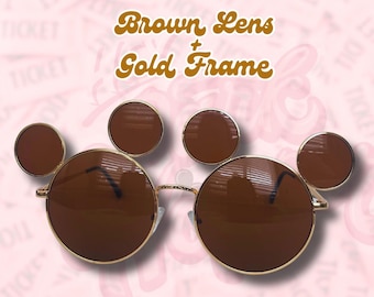Mickey Mouse Sunglasses: Gold Frame, Black Lens, Oversized  display picture 1