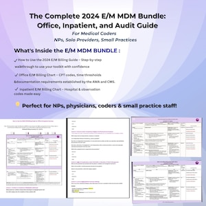 E/M Billing Chart for Outpatient and Inpatient  with Evaluation & Management Level Selection Guide|
