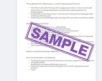 E&M Time-Based Billing Guidelines