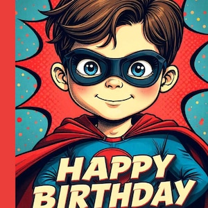 Superhero Birthday Card for Young Boy