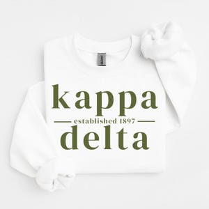 Kappa Delta Sorority Rundhalspullover, Sorority Rush, Geschenkidee für die Mentorin/das Mentor-Mitglied, Geschenkidee für die Rush Week, KD Sweatshirt, Kappa Delta Merchandise-Artikel