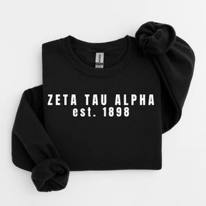 Suéter de cuello redondo de la hermandad Zeta Tau Alpha, regalo de iniciación a la hermandad, regalo para la hermana mayor/menor, regalo de la semana de iniciación, idea de regalo para exalumnas, productos de ZETA