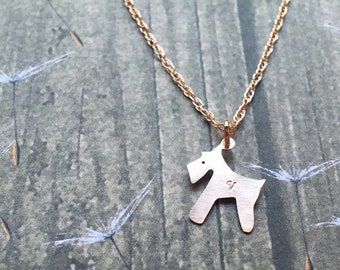 Mini Schnauzer Necklace, Rose Gold Filled, More Options, miniature, puppy dog, personalized
