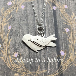 Mama Beluga Necklace, Add more charms, Personalize, Choose Silver or Gold or Both