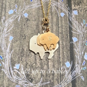 Bison Mama Necklace, Add more charms, Personalize, Choose Silver or Gold or Both