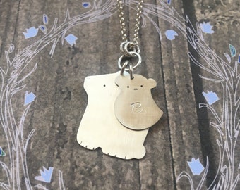 Mama Bear Necklace, Add more charms, Personalize, Choose Silver or Gold or Both