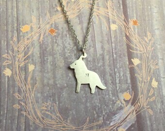 Husky Necklace, Gold Filled, Rose Gold Filled, Sterling Silver, More Options, miniature, puppy dog, personalized