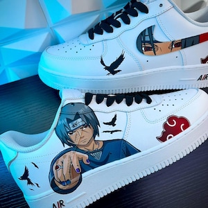 Custom Shoes Anime Dark Ninja Style Hand Painted