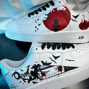 Custom Shoes Anime Dark Ninja Style Hand Painted
